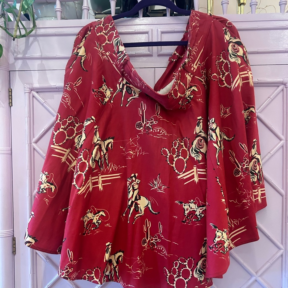 Pinup Couture Red Western Doris Skirt 4X